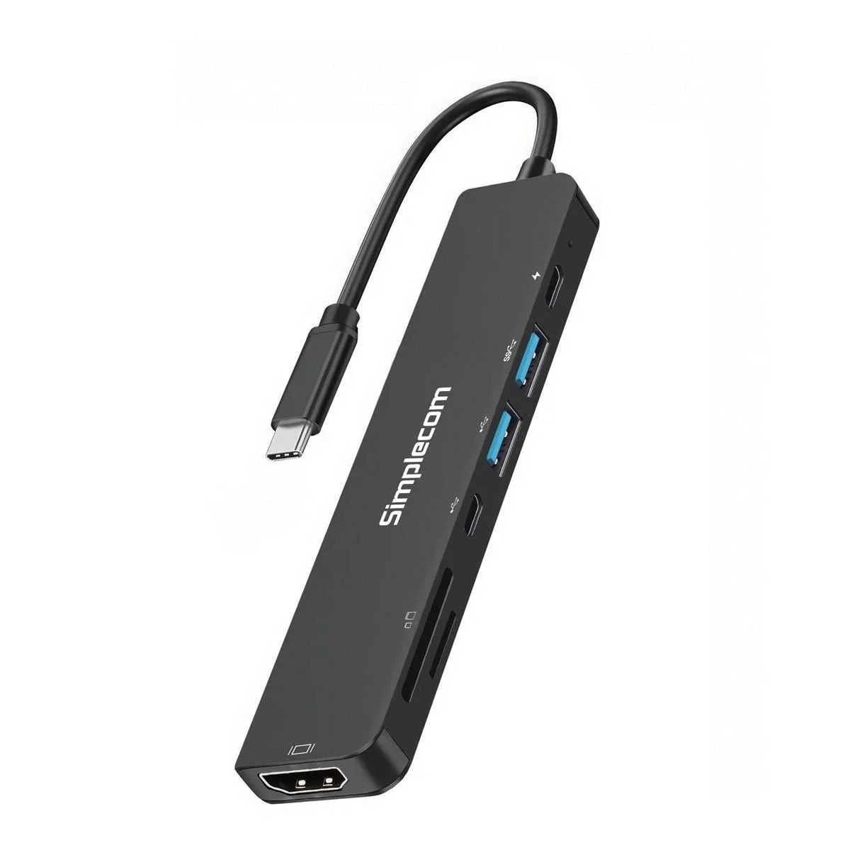 Simplecom CH547 USB-C 7-in-1 Multiport Adaptor USB Hub HDMI Card Reader PD - Image 3