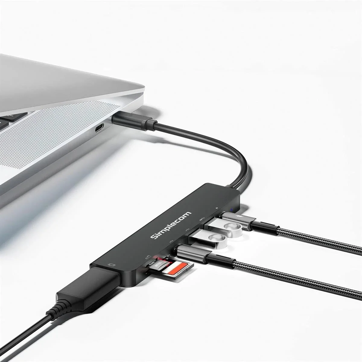 Simplecom CH547 USB-C 7-in-1 Multiport Adaptor USB Hub HDMI Card Reader PD - Image 4